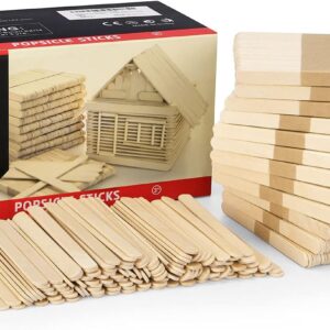 Magicfly 1000pcs Popsicle Sticks, Natural Wooden Food Grade Craft Sticks, 4-1/2 Inch Great Bulk Ice Cream Sticks for Craft Project, Home Decoration
