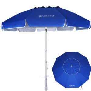 AMMSUN 8 Feet Large Beach Umbrella with Sand Anchor Heavy Duty High Wind Portable Outdoor Umbrellas UV 50+ Protection Air Vent Tilt Patio Garden Pool AMMSUN 8 Feet Large Beach Umbrella with Sand Anchor Heavy Duty High Wind Portable Outdoor Umbrellas UV 50+ Protection Air Vent Tilt Patio Garden Pool
