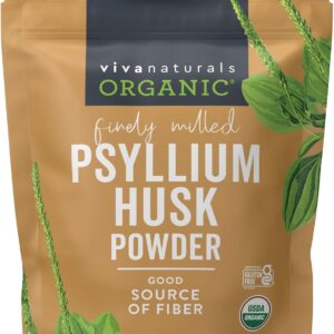 Viva Naturals Organic Psyllium Husk Powder, 24 oz – Finely Ground, Unflavored, Vegan, Keto, Paleo, Non-GMO Plant-Based Superfood, Good Source of Fiber for Gluten-Free Baking, Juices & Smoothies Viva Naturals Organic Psyllium Husk Powder, 24 oz – Finely Ground, Unflavored, Vegan, Keto, Paleo, Non-GMO Plant-Based Superfood, Good Source of Fiber for Gluten-Free Baking, Juices & Smoothies