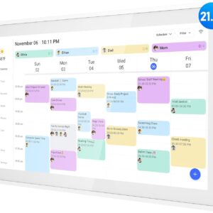 Digital Calendar, 21.5 Inch Electronic Calendar & Chore Chart, Smart Family Organizer with Interactive Touchscreen Display, Wall Mount or Desk Mount in Portrait or Landscape Digital Calendar, 21.5 Inch Electronic Calendar & Chore Chart, Smart Family Organizer with Interactive Touchscreen Display, Wall Mount or Desk Mount in Portrait or Landscape