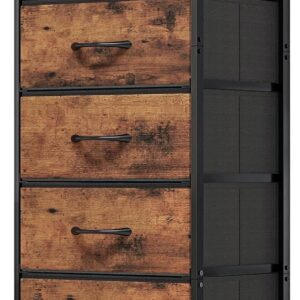 Fixwal Tall Dresser for Bedroom, Storage Dresser Organizer with 7 Fabric Drawers, Nightstand Furniture in Closet, Entryway, Hallway, Rustic Brown Wood Grain Print Fixwal Tall Dresser for Bedroom, Storage Dresser Organizer with 7 Fabric Drawers, Nightstand Furniture in Closet, Entryway, Hallway, Rustic Brown Wood Grain Print