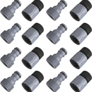 8 Sets Garden Hose Quick Connector, 3/4 Inch Plastic Water Hose Fittings Male and Female Connectors Hose Adapters 8 Sets Garden Hose Quick Connector, 3/4 Inch Plastic Water Hose Fittings Male and Female Connectors Hose Adapters
