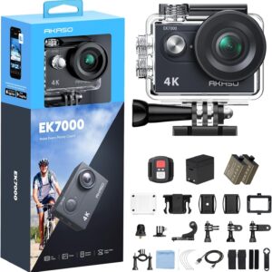 AKASO EK7000 4K30FPS 20MP WiFi Action Camera with EIS Ultra HD 131FT Waterproof Underwater Camera Remote Control 4X Zoom Support External Microphone Black AKASO EK7000 4K30FPS 20MP WiFi Action Camera with EIS Ultra HD 131FT Waterproof Underwater Camera Remote Control 4X Zoom Support External Microphone Black