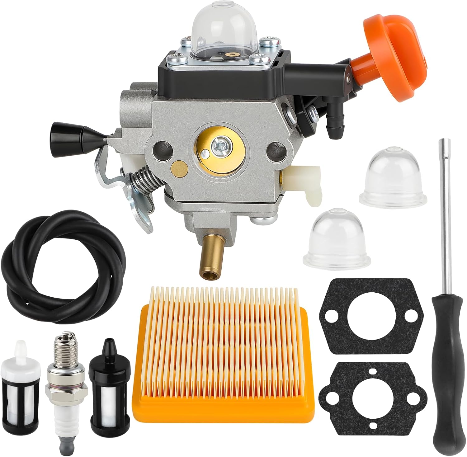 FS91r Carburetor for Stihl Weed Eater 4180-120-0615 Carburetor for STIHL FS91R FS111R FS89 KM91R KM111R FC111 FC91 Brushcutter Edger Trimmer with FS 91R Air Filter Tune Up Kit