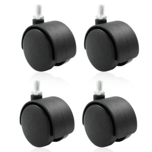 4 Pack 2 Inch Caster Wheel Replacement, M8 Threaded Stem Caster Wheels, Black Nylon Furniture Wheel for Cabinet, Shelf 4 Pack 2 Inch Caster Wheel Replacement, M8 Threaded Stem Caster Wheels, Black Nylon Furniture Wheel for Cabinet, Shelf