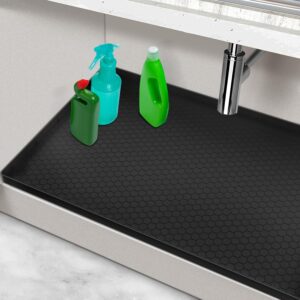 Under Sink Mats for Kitchen Waterproof, 34″ x 22″ Silicone Under Kitchen Sink Mats and Protectors for Cabinets, Under Sink Tray Organizer, Shelf Liners Cabinet Liner for Kitchen and Bathroom, Black Under Sink Mats for Kitchen Waterproof, 34″ x 22″ Silicone Under Kitchen Sink Mats and Protectors for Cabinets, Under Sink Tray Organizer, Shelf Liners Cabinet Liner for Kitchen and Bathroom, Black