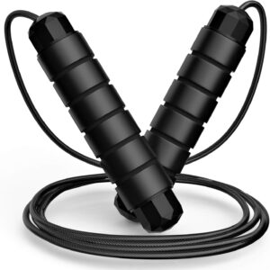 Jump Rope, Tangle-Free Rapid Speed Jumping Rope Cable with Ball Bearings for Women, Men & Kids, Adjustable Steel Jump Rope with Foam Handles for Home Gym Exercise Fitness Workout Equipment & Slim Body Jump Rope, Tangle-Free Rapid Speed Jumping Rope Cable with Ball Bearings for Women, Men & Kids, Adjustable Steel Jump Rope with Foam Handles for Home Gym Exercise Fitness Workout Equipment & Slim Body