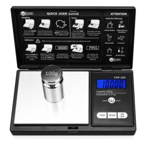 200g Digital Pocket Gram Scale 0.01g Accuracy, 200g x 0.01g Mini Digital Grams Scale, Small Food Scale, Jewelry Scale, Ounces Grains Scale With100g Calibration Weight 200g Digital Pocket Gram Scale 0.01g Accuracy, 200g x 0.01g Mini Digital Grams Scale, Small Food Scale, Jewelry Scale, Ounces Grains Scale With100g Calibration Weight