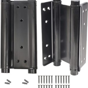 Pair of 8″ Black Heavty Duty Double Action Spring Hinges, Self Closing Door Hinges for Cafe Saloon Pub Swinging Doors, 201 Stainless Steel, Including Pins and Screws Pair of 8″ Black Heavty Duty Double Action Spring Hinges, Self Closing Door Hinges for Cafe Saloon Pub Swinging Doors, 201 Stainless Steel, Including Pins and Screws