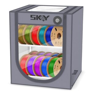 3D Printer Filament Storage Box with Thermo-Hygrometer – 2 Tiers Metal Filament Storage Rack with Cloth Cover,- 3D Filament Holder for Home, Office Workshop, Studio 20 Rolls – Grey 3D Printer Filament Storage Box with Thermo-Hygrometer – 2 Tiers Metal Filament Storage Rack with Cloth Cover,- 3D Filament Holder for Home, Office Workshop, Studio 20 Rolls – Grey