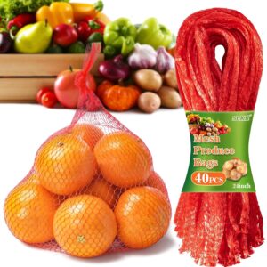 Sukh 90PCS Mesh Produce Bags – 24Inch Mesh Vegetable Bags Onion Storage Net Produce Seafood Net for vegetables Storage Fruits Seafood and Other Agricultural Products Red Sukh 90PCS Mesh Produce Bags – 24Inch Mesh Vegetable Bags Onion Storage Net Produce Seafood Net for vegetables Storage Fruits Seafood and Other Agricultural Products Red