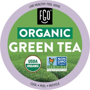 FGO Organic Green Tea K-Cup Pods for Keurig, 24 Count (Pack of 1), Premium Green Tea is USDA Organic, Non-GMO, & Recyclable with Naturally Occurring Caffeine FGO Organic Green Tea K-Cup Pods for Keurig, 24 Count (Pack of 1), Premium Green Tea is USDA Organic, Non-GMO, & Recyclable with Naturally Occurring Caffeine