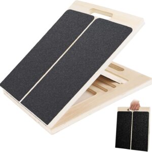 Slant Board for Calf Stretching, Adjustable Wooden Incline Board with Anti-Slip EVA Base, 300LB Capacity Portable Calf Stretcher for Physical Therapy, Squats, Ankle & Heel Support at Home/Gym Slant Board for Calf Stretching, Adjustable Wooden Incline Board with Anti-Slip EVA Base, 300LB Capacity Portable Calf Stretcher for Physical Therapy, Squats, Ankle & Heel Support at Home/Gym
