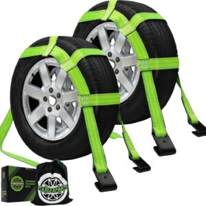 Tow Dolly Straps with Reflective, 2 Pack Tow Dolly Basket Straps with Flat Hook, Car Dolly Strap, 10,000 lbs Breaking Strength, Tire Bonnet with Carrying Bag Fits Most 14″-17″ Tires Tow Dolly Straps with Reflective, 2 Pack Tow Dolly Basket Straps with Flat Hook, Car Dolly Strap, 10,000 lbs Breaking Strength, Tire Bonnet with Carrying Bag Fits Most 14″-17″ Tires