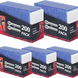 1000 Card Sleeves, Clear Hard Sleeves for Cards, 3″X4″ Card Protectors, Baseball Card Sleeves, Hard Plastic Card Holder for Trading Sports Football Game Cards (500 Hard Sleeves+500 Penny Sleeves) 1000 Card Sleeves, Clear Hard Sleeves for Cards, 3″X4″ Card Protectors, Baseball Card Sleeves, Hard Plastic Card Holder for Trading Sports Football Game Cards (500 Hard Sleeves+500 Penny Sleeves)