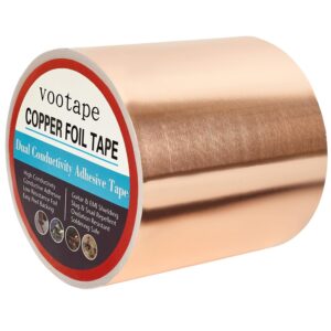 Copper Foil Tape [4 inch x 33ft] with Double-Sided Conductive Adhesive for Guitar, Electrical Repairs, Crafts, Garden, Soldering, Grounding, EMI Shielding, Paper Circuits, Stained Glass
