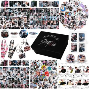 383Pcs Stray Kids Merch Gift Box Set Including Photocard Holder, 3 Styles 165 Postcards, 200 Stickers, 8 Transparent Cards, 2 Keychain, 2 Lanyards, 2 Badges and Phone Ring Holder for Skz’Fans 383Pcs Stray Kids Merch Gift Box Set Including Photocard Holder, 3 Styles 165 Postcards, 200 Stickers, 8 Transparent Cards, 2 Keychain, 2 Lanyards, 2 Badges and Phone Ring Holder for Skz’Fans