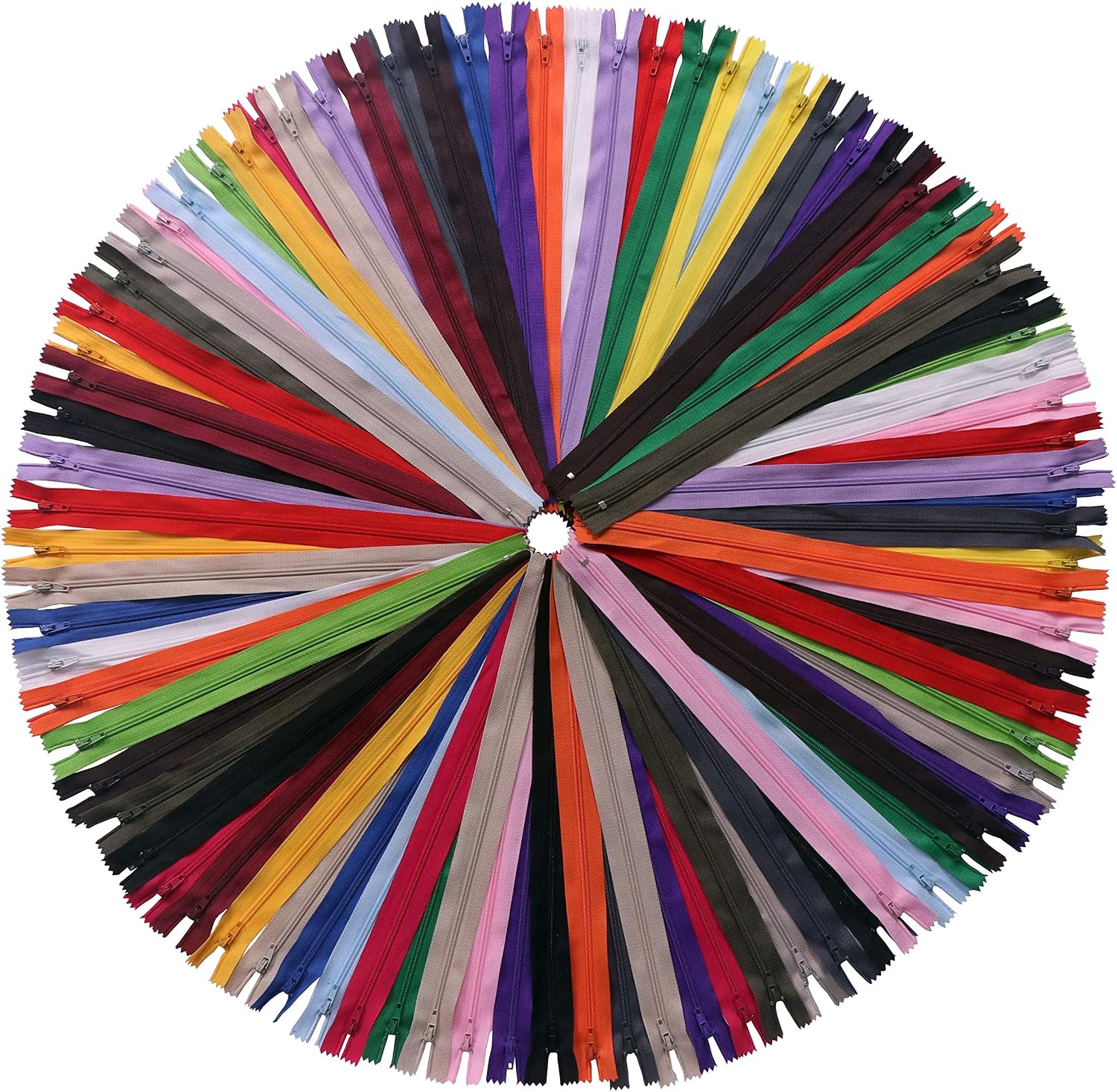 YAKA 60 Pack of 14 Inches Mix Nylon Coil Zippers Bulk - Supplies Zippers for Tailor Sewing Crafts (20 Color)