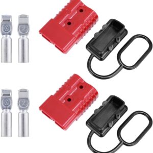 MUYI 2-4 Gauge 175A Battery Cable Quick Connect/Disconnect Wire Harness Plug Connector for Recovery Winch Auto Car Trailer(2pcs Red) MUYI 2-4 Gauge 175A Battery Cable Quick Connect/Disconnect Wire Harness Plug Connector for Recovery Winch Auto Car Trailer(2pcs Red)
