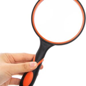 Magnifying Glass 10X Handheld Reading Magnifier with Cleaning Cloth-100MM 4INCHES Large Magnifying Lens with Non-Slip Soft Handle for Seniors Book Newspaper Reading and Kids Nature Hobby Exploration Magnifying Glass 10X Handheld Reading Magnifier with Cleaning Cloth-100MM 4INCHES Large Magnifying Lens with Non-Slip Soft Handle for Seniors Book Newspaper Reading and Kids Nature Hobby Exploration