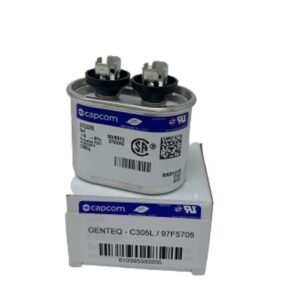 Genteq GENTEQ – C305L / 27L570 GE Capacitor Oval 5 uf MFD 370 Volt 97F5705 (Replaces Old GE# Z97F5705, 97F95702, Z97F5702), 5uf 370 Vac(VAC), 5X370 Run Capacitor Genteq GENTEQ – C305L / 27L570 GE Capacitor Oval 5 uf MFD 370 Volt 97F5705 (Replaces Old GE# Z97F5705, 97F95702, Z97F5702), 5uf 370 Vac(VAC), 5X370 Run Capacitor