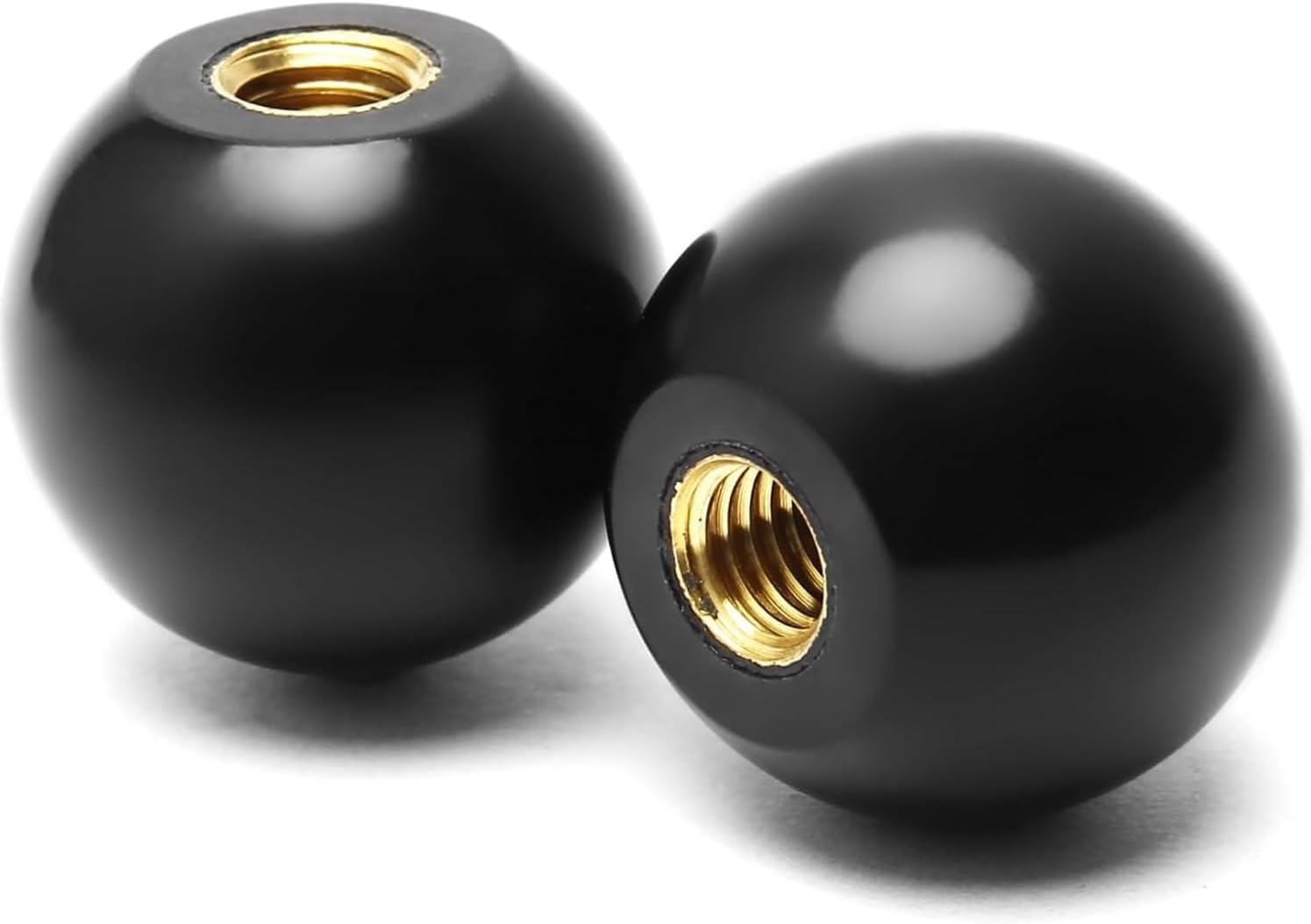 5Pcs 3/8"-16 Threaded Ball Knobs,1 3/8" Dia Ball Knob Female, 5/8" Thread Depth, 1/16" Thread Pitch, 2/5" Thread Dia Female Thread, Bakelite Handle Thermoset Ball Knob Lawn Mowers Black