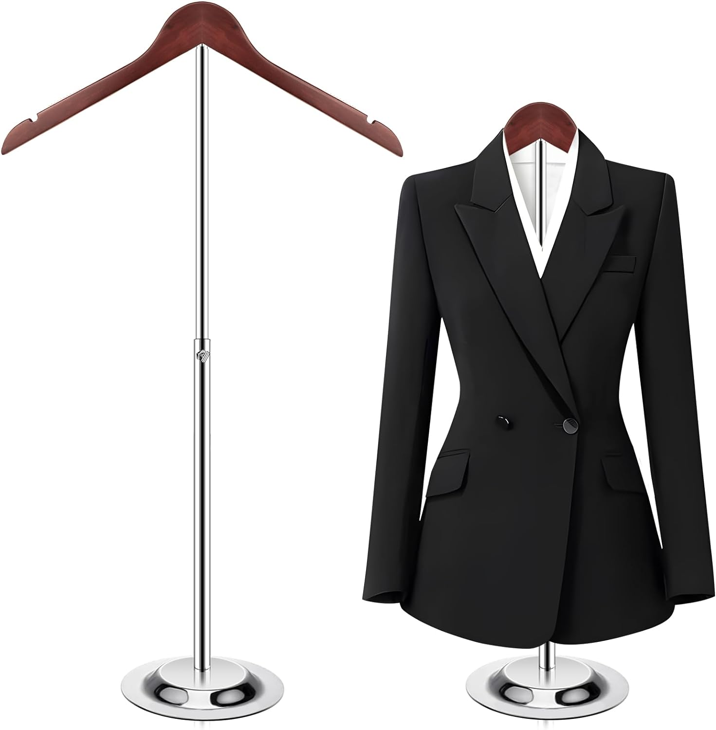 T Shirt Display stand for Vendors, Adjustable Dress Form Mannequin Torso, Graduation Cap and Gown Clothes Rack, Portable Hanger for Clothing Tshirt Jacket Coat Retail, Height 18.5-31.5 Inch (1 Pcs)