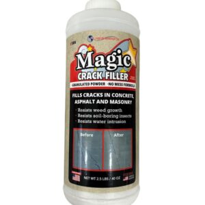 Magic Crack Filler 2.5LB Concrete Tan, for Filling in Concrete Cracks on Driveways, Walkways and Patios. Installs Easily Dry Granular No Mess and DIY (Tan, 1) Magic Crack Filler 2.5LB Concrete Tan, for Filling in Concrete Cracks on Driveways, Walkways and Patios. Installs Easily Dry Granular No Mess and DIY (Tan, 1)
