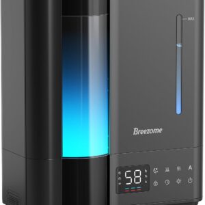 BREEZOME 8L Humidifiers for Bedroom, Warm & Cool Mist for Large Room Home, Top Fill Ultrasonic Humidifier, Humidity Sensor, Essential Oil, 60H Runtime, Quiet for Baby, Plants, Fast Relief BREEZOME 8L Humidifiers for Bedroom, Warm & Cool Mist for Large Room Home, Top Fill Ultrasonic Humidifier, Humidity Sensor, Essential Oil, 60H Runtime, Quiet for Baby, Plants, Fast Relief