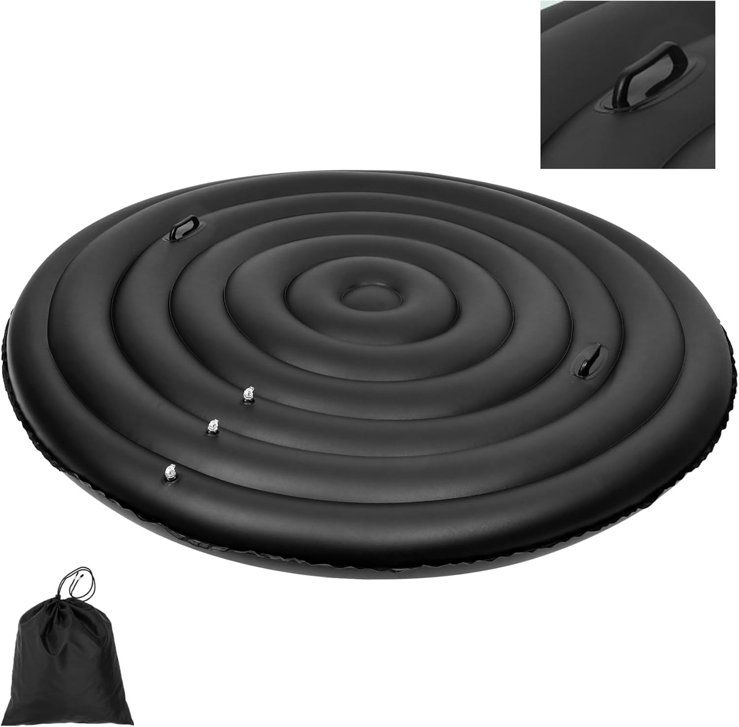Inflatable Hot Tub Cover Round Replacement All Saluspa Intex Spa Covers Insert One Size Fits All Insulated Thermal Energy Saving Hot Tub Lid Replacement Used for Rain-Proof Snow-Proof (with Handle)