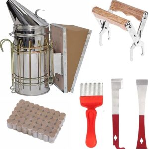 Honey Lake Bee Smoker Kit, Bee Smoker for Beekeeping Included Bee Hive Smoker with 54Pcs Bee Smoker Pellets, 2 Bee Hives Tools, Frame Holder Grip, Uncapping Fork, Beekeeping Supplies for Beekeeper Honey Lake Bee Smoker Kit, Bee Smoker for Beekeeping Included Bee Hive Smoker with 54Pcs Bee Smoker Pellets, 2 Bee Hives Tools, Frame Holder Grip, Uncapping Fork, Beekeeping Supplies for Beekeeper