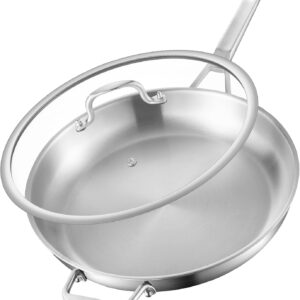 Yeksum Stainless Steel Pan,14 inch Frying Pan, Heavy Duty, Large Frying Pan, Fast & Even Heating, Up to 650°, Oven & Dishwasher Safe,Compatible with All Cooktops Yeksum Stainless Steel Pan,14 inch Frying Pan, Heavy Duty, Large Frying Pan, Fast & Even Heating, Up to 650°, Oven & Dishwasher Safe,Compatible with All Cooktops
