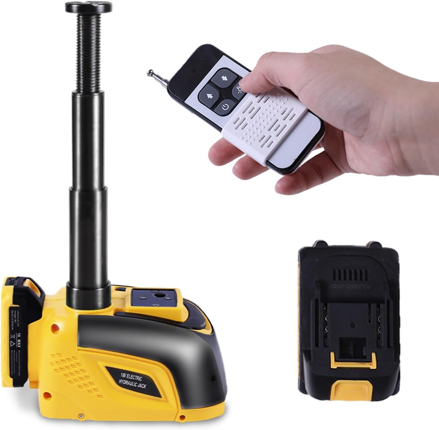 Electric Car Jack Hydraulic Cordless Remote Control 5 Ton 18V Automatic Small Portable Tire Change Kit Emergency Repair Tire Tools for SUV Sedans Vehicle MPV