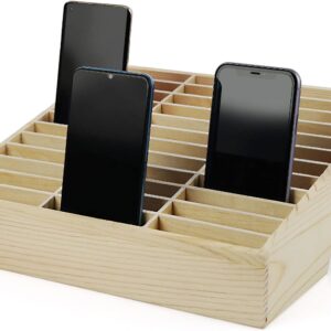 36-Grid Wooden Cell Phone Holder Desktop Organizer Storage Box for Classroom Office (36-Grid) 36-Grid Wooden Cell Phone Holder Desktop Organizer Storage Box for Classroom Office (36-Grid)