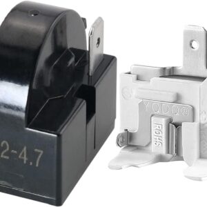 Refrigerator Starter Relay and Overload Protector Kit – QP2-4R7 4.7 Ohm 1 Pin PTC Relays and 6750C-0005P Protectors Refrigerator Starter Relay and Overload Protector Kit – QP2-4R7 4.7 Ohm 1 Pin PTC Relays and 6750C-0005P Protectors