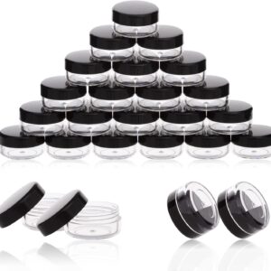 3 Gram Sample Containers with Lids, 50 Count Tiny Sample Jars, 3ML Makeup Cosmetic Containers for Lip Balms, Lotion, Powder, Beauty Products(Black Lids) 3 Gram Sample Containers with Lids, 50 Count Tiny Sample Jars, 3ML Makeup Cosmetic Containers for Lip Balms, Lotion, Powder, Beauty Products(Black Lids)