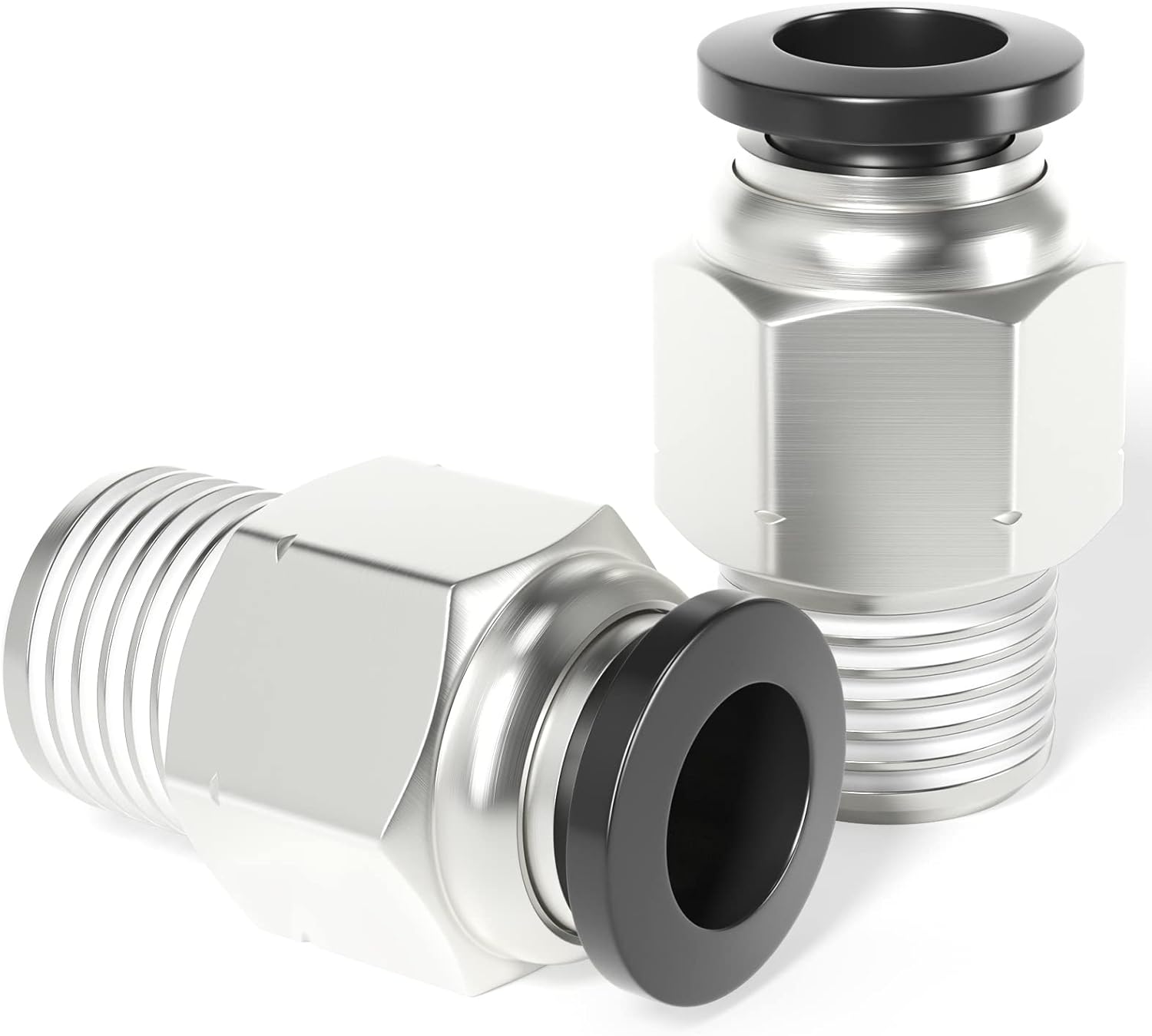 TAILONZ PNEUMATIC Male Straight 4mm Tube OD x 1/8 Inch NPT Thread Push to Connect Fittings PC4-N1 (Pack of 10)