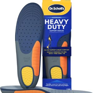 Dr. Scholl’s Heavy Duty Support Insole Orthotics, Big & Tall, 200lbs+, Wide Feet, Shock Absorbing, Arch Support, Distributes Pressure, Trim to Fit Inserts, Work Boots & Shoes, Men Size 8-14, 1 Pair Dr. Scholl’s Heavy Duty Support Insole Orthotics, Big & Tall, 200lbs+, Wide Feet, Shock Absorbing, Arch Support, Distributes Pressure, Trim to Fit Inserts, Work Boots & Shoes, Men Size 8-14, 1 Pair