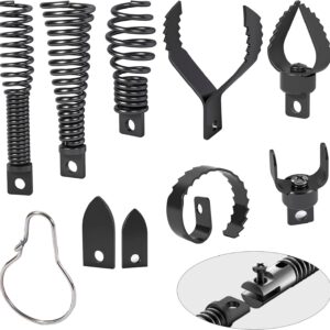 Richcat Drain Snake Drill Attachment,Cutter and Auger Set,Used in 50-100FT AC Drain Cleaning Machine,Fits 5/16 to 3/4 inch Drain Snake Cable,Drain Cleaner Combination Cutter Heads,410 stainless steel Richcat Drain Snake Drill Attachment,Cutter and Auger Set,Used in 50-100FT AC Drain Cleaning Machine,Fits 5/16 to 3/4 inch Drain Snake Cable,Drain Cleaner Combination Cutter Heads,410 stainless steel