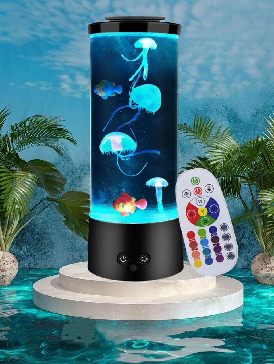 Jellyfish Lamp with 16 Colors Changing for Relax Mood Light Gift with USB for Kids Men Women for Home Decoration…