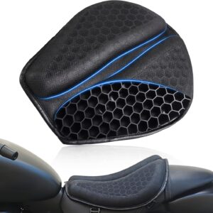 Foldable Motorcycle Gel Seat Cushion, Large 3D-Honeycomb Structure Shock Absorption & Breathable Motorcycle Gel Seat Pad for Long Rides (L) Foldable Motorcycle Gel Seat Cushion, Large 3D-Honeycomb Structure Shock Absorption & Breathable Motorcycle Gel Seat Pad for Long Rides (L)
