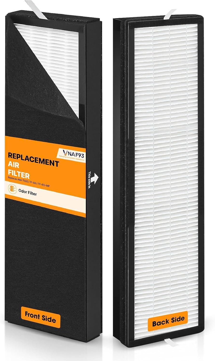 2 Pack HEPA Filter for Alen T500 Air Purifier, TF-60 / TF-60-MP, HEPA 13 / MERV 17, Compatible with Alen T500 Replacement Filter