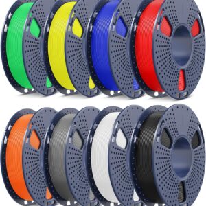 SUNLU PLA+2.0 3D Printer Filament Bundle, Multicolor PLA+ Filament 1.75mm, Individually Vacuum Packed, 0.25kg per Spool, 8 Pack, 2kg Total, Black+White+Grey+Red+Klein Blue+Yellow+Green+Sunny Orange SUNLU PLA+2.0 3D Printer Filament Bundle, Multicolor PLA+ Filament 1.75mm, Individually Vacuum Packed, 0.25kg per Spool, 8 Pack, 2kg Total, Black+White+Grey+Red+Klein Blue+Yellow+Green+Sunny Orange