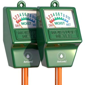 Antonki 2 Pack Soil Moisture Meter, Plant Water Meter for Gardening, Farming, Soil Tester Hygrometer Sensor for Indoor Outdoor House Plants, Flower, Lawn – No Battery Required Antonki 2 Pack Soil Moisture Meter, Plant Water Meter for Gardening, Farming, Soil Tester Hygrometer Sensor for Indoor Outdoor House Plants, Flower, Lawn – No Battery Required