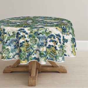 Horaldaily Decorativear Tablecloth 90×90 Inch Round, Seasonal House Trees Vintage Style Mountain Fall Washable Seasonal Table Cover for Party Picnic Dinner Decor Horaldaily Decorativear Tablecloth 90×90 Inch Round, Seasonal House Trees Vintage Style Mountain Fall Washable Seasonal Table Cover for Party Picnic Dinner Decor